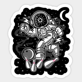 Astronaut Bowling Cardano ADA Coin To The Moon Crypto Token Cryptocurrency Blockchain Wallet Birthday Gift For Men Women Kids Sticker